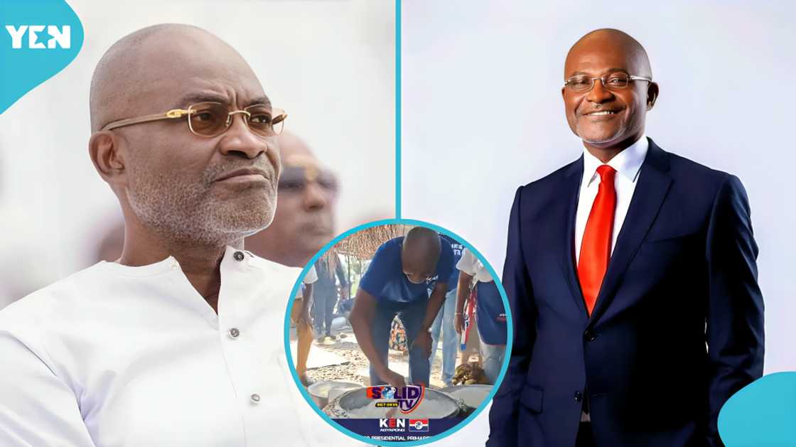 Kennedy Agyapong, Ohene Agyapong, Gari frying, Kennedy fries gari, Kennedy Agyapong campaigns, Ghanaian market women, Business, NPP, politics Kennedy Agyapong, Ohene Agyapong, Gari frying, Kennedy fries gari, Kennedy Agyapong campaigns, Ghanaian market women, Business, NPP, politics