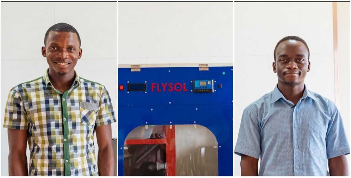 Two students from Ashesi who have built an insect farming incubator Two students from Ashesi who have built an insect farming incubator