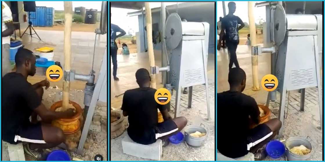 Video of fufu pounding machine built in Ghana