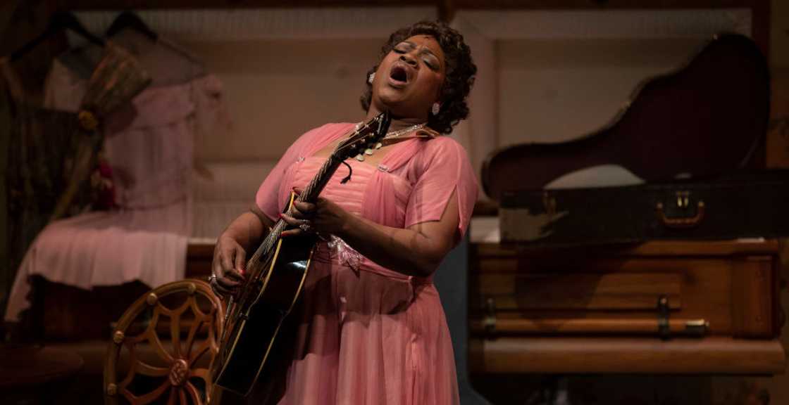 Jamecia Bennett plays legendary musician Rosetta Tharpe in Park Square's. Jamecia Bennett plays legendary musician Rosetta Tharpe in Park Square's.
