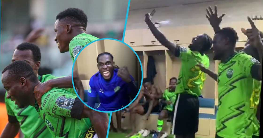Dreams FC players celebrate quarter final first-leg win with King Paluta's music