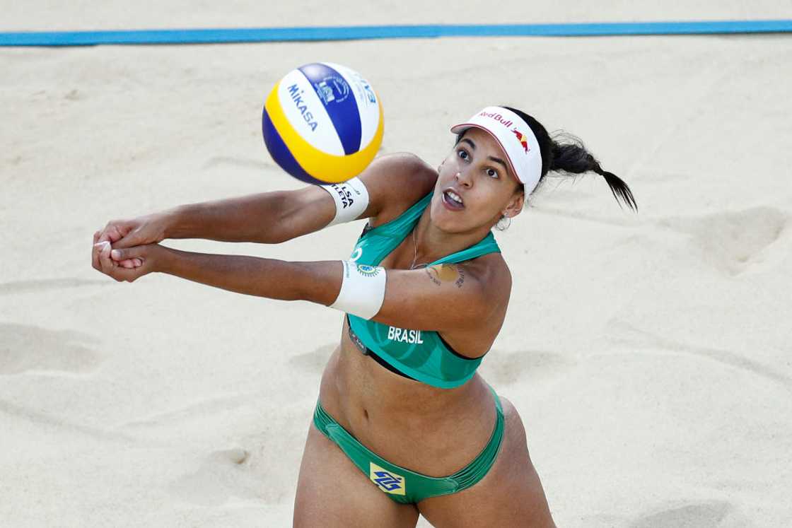 Female beach volleyball players