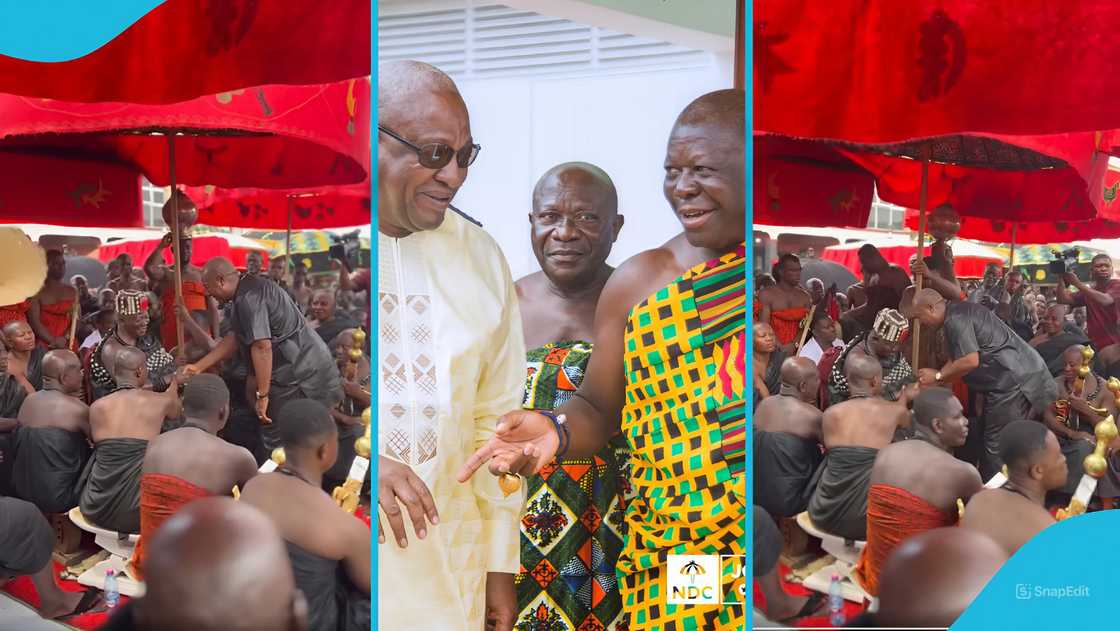 President John Mahama, Otumfuo Osei Tutu II, Otumfuo and John Mahama, Mamponghene's funeral, NDC, Ghana President John Mahama, Otumfuo Osei Tutu II, Otumfuo and John Mahama, Mamponghene's funeral, NDC, Ghana