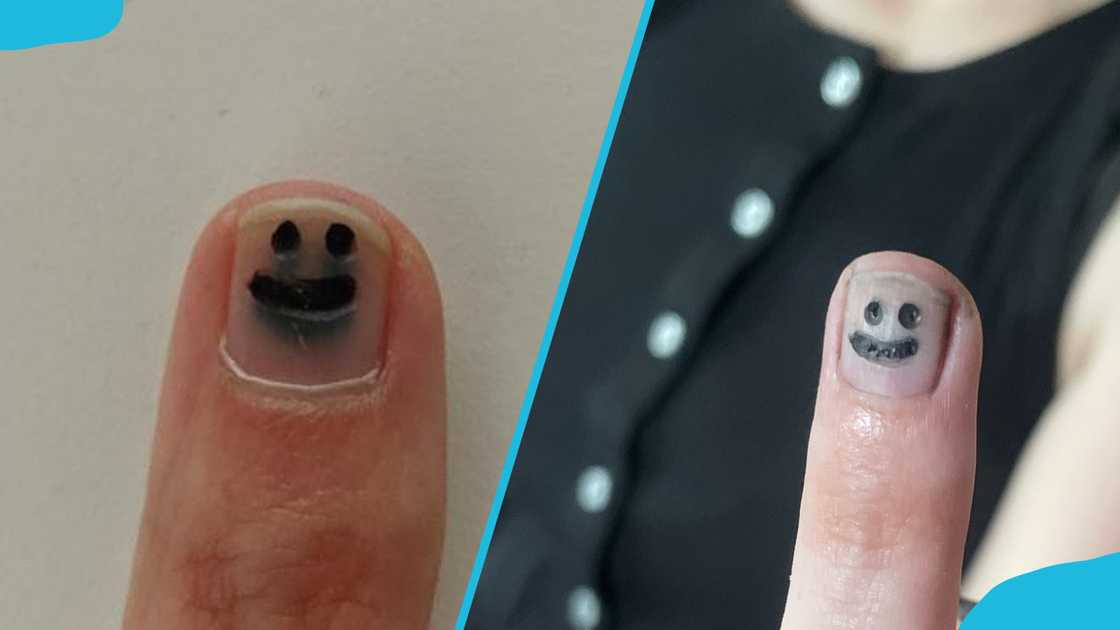 Minimalist smiley face nail tattoo Minimalist smiley face nail tattoo