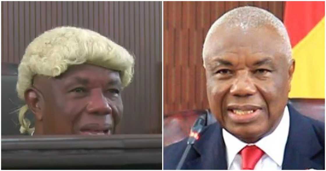 Justice Jones Dotse sheds tears during his send off speech Justice Jones Dotse sheds tears during his send off speech