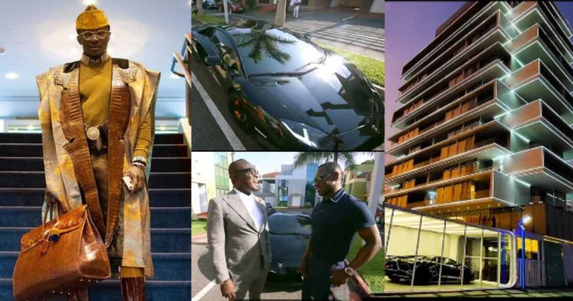 Nana Cheddar Drops New Video of Expensive Lamborghini as he Talks like a Boss with Bola Ray