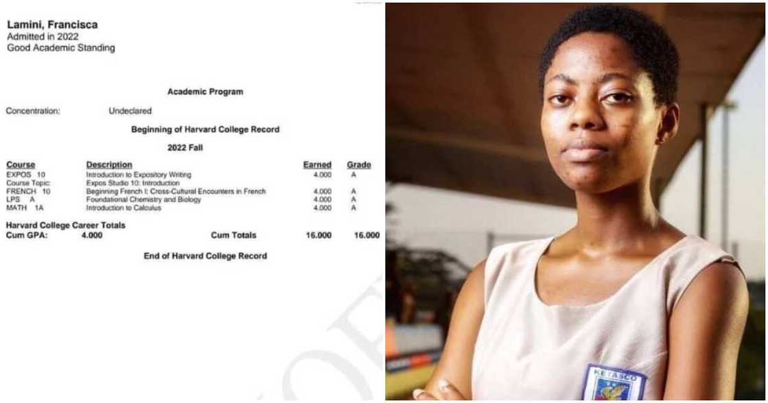 2021 NSMQ star obtains straight As in first exams at Harvard.