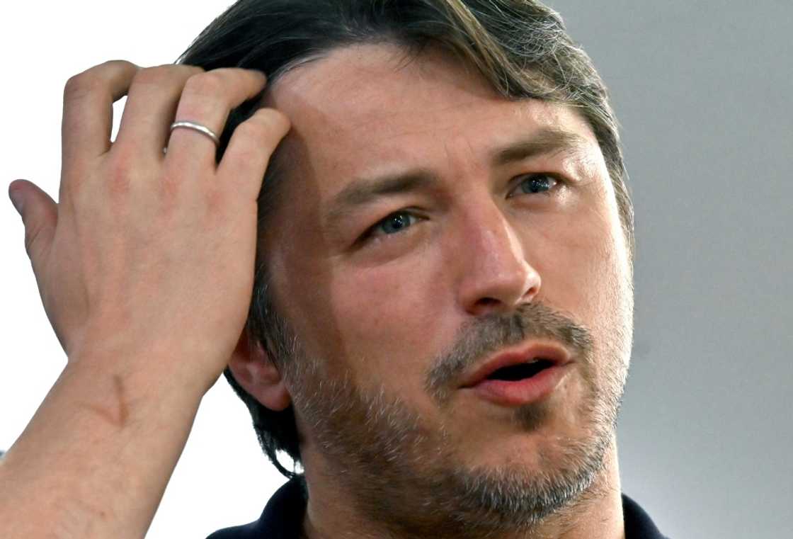 Serhiy Prytula, a former stand-up comedian whose crowdfunding campaigns for the Ukrainian military have made him a national hero, talks with AFP journalists in the office of his name foundation in Kyiv on August 4, 2023. Crouching beside Ukrainian-made kamikaze drones on a runway, TV star Serhiy Prytula appears keen to taunt Moscow with a crowdfunded fleet that experts have linked with recent strikes inside Russia. Serhiy Prytula, a former stand-up comedian whose crowdfunding campaigns for the Ukrainian military have made him a national hero, talks with AFP journalists in the office of his name foundation in Kyiv on August 4, 2023. Crouching beside Ukrainian-made kamikaze drones on a runway, TV star Serhiy Prytula appears keen to taunt Moscow with a crowdfunded fleet that experts have linked with recent strikes inside Russia.