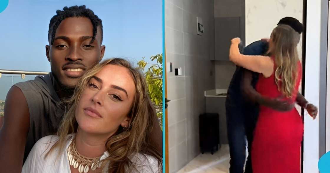 White woman, Ghanaian man, boyfriend long-distance relationship, reunion White woman, Ghanaian man, boyfriend long-distance relationship, reunion