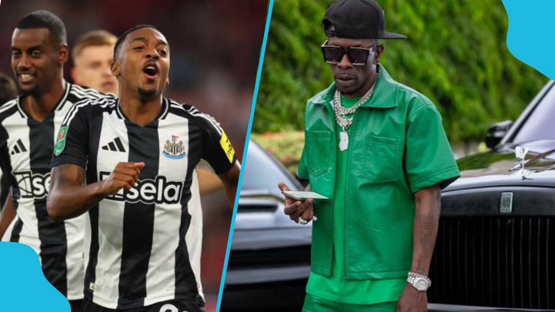 Joe Willock uses Shatta Wale's song to celebrate win. Joe Willock uses Shatta Wale's song to celebrate win.