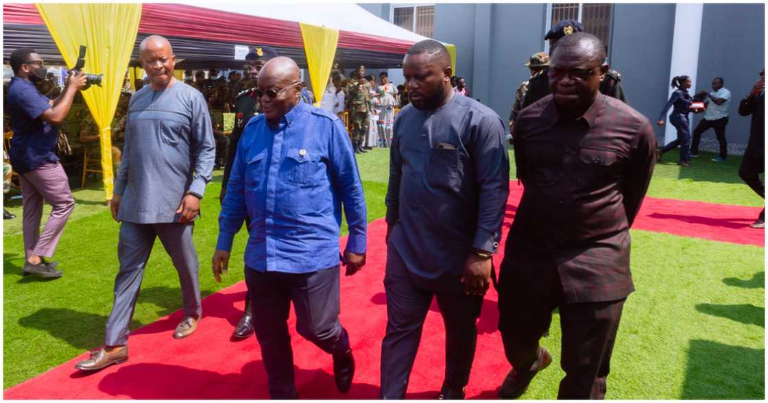 President Nana Addo walks with officials President Nana Addo walks with officials