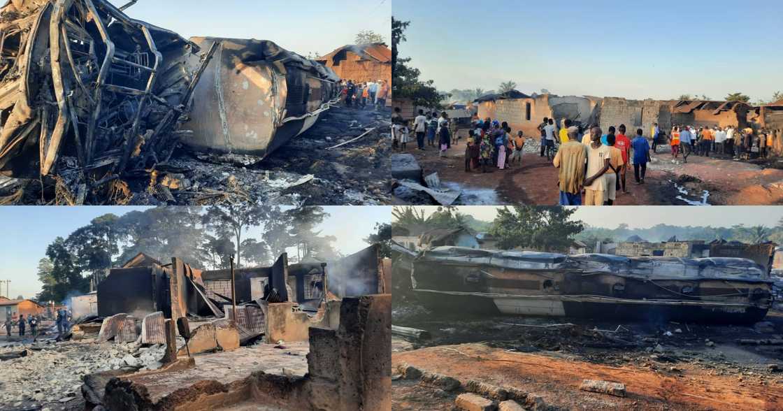 Driver, mate, and 2-year-old boy perish in tanker explosion in Ashanti Region; sad photos drop