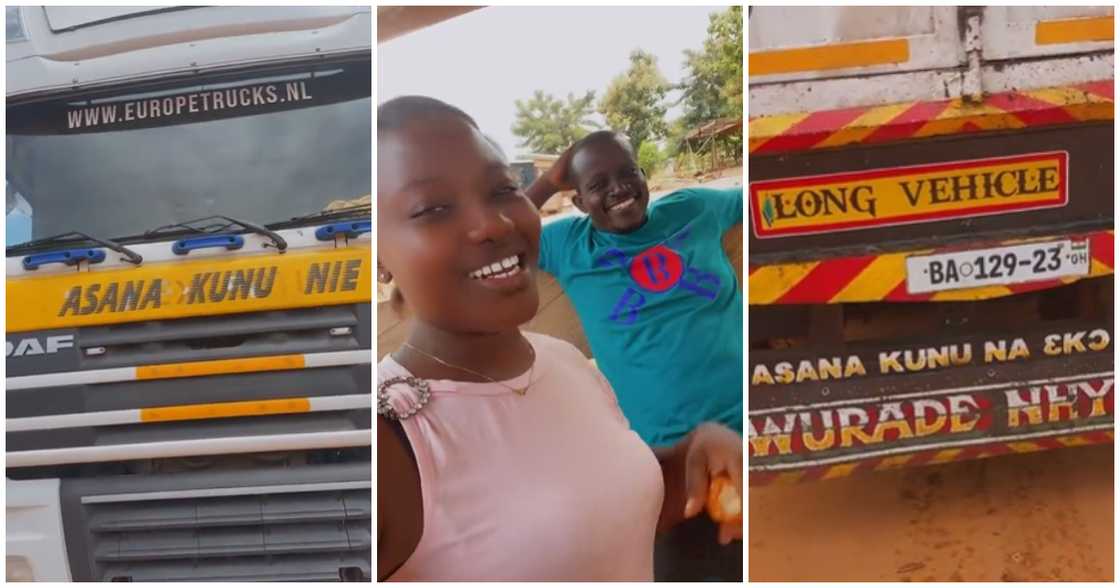 Truck driver writes wife's name on his truck