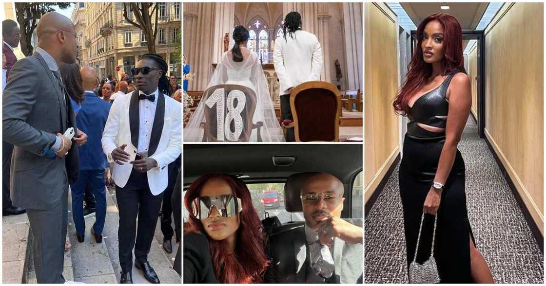 Dede Ayew and wife at Gomis' wedding Dede Ayew and wife at Gomis' wedding