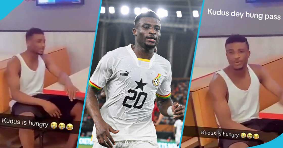 Mohammed Kudus waiting for his food at a restaurant Mohammed Kudus waiting for his food at a restaurant