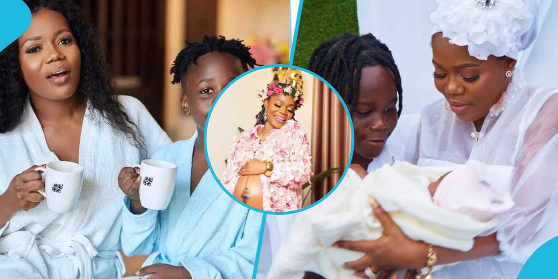 Ghanaian musician Mzbel and her children Adepa and Ohemaa Ghanaian musician Mzbel and her children Adepa and Ohemaa