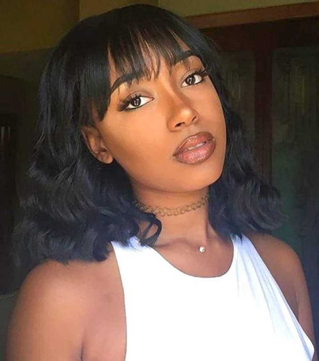 short bob with bangs short bob with bangs