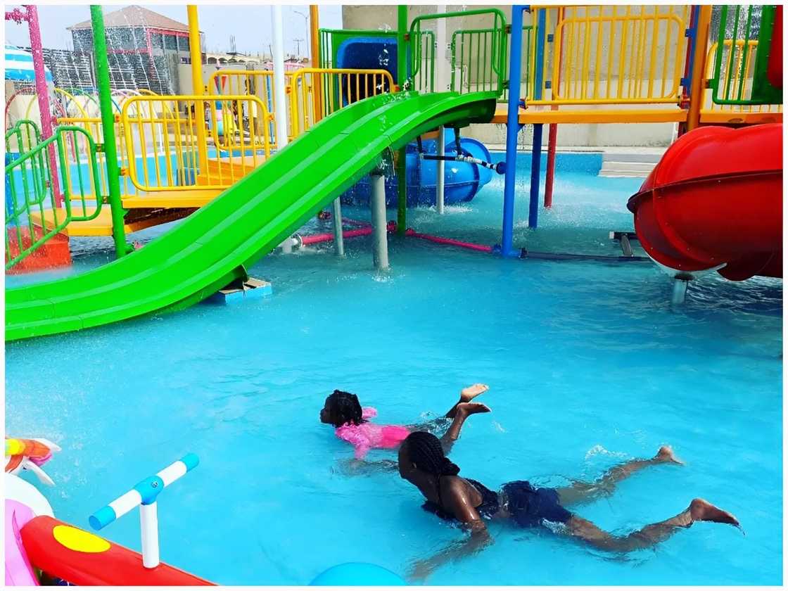 Kids are enjoying themselves at Elinesis WaterPark and Leisure Center.