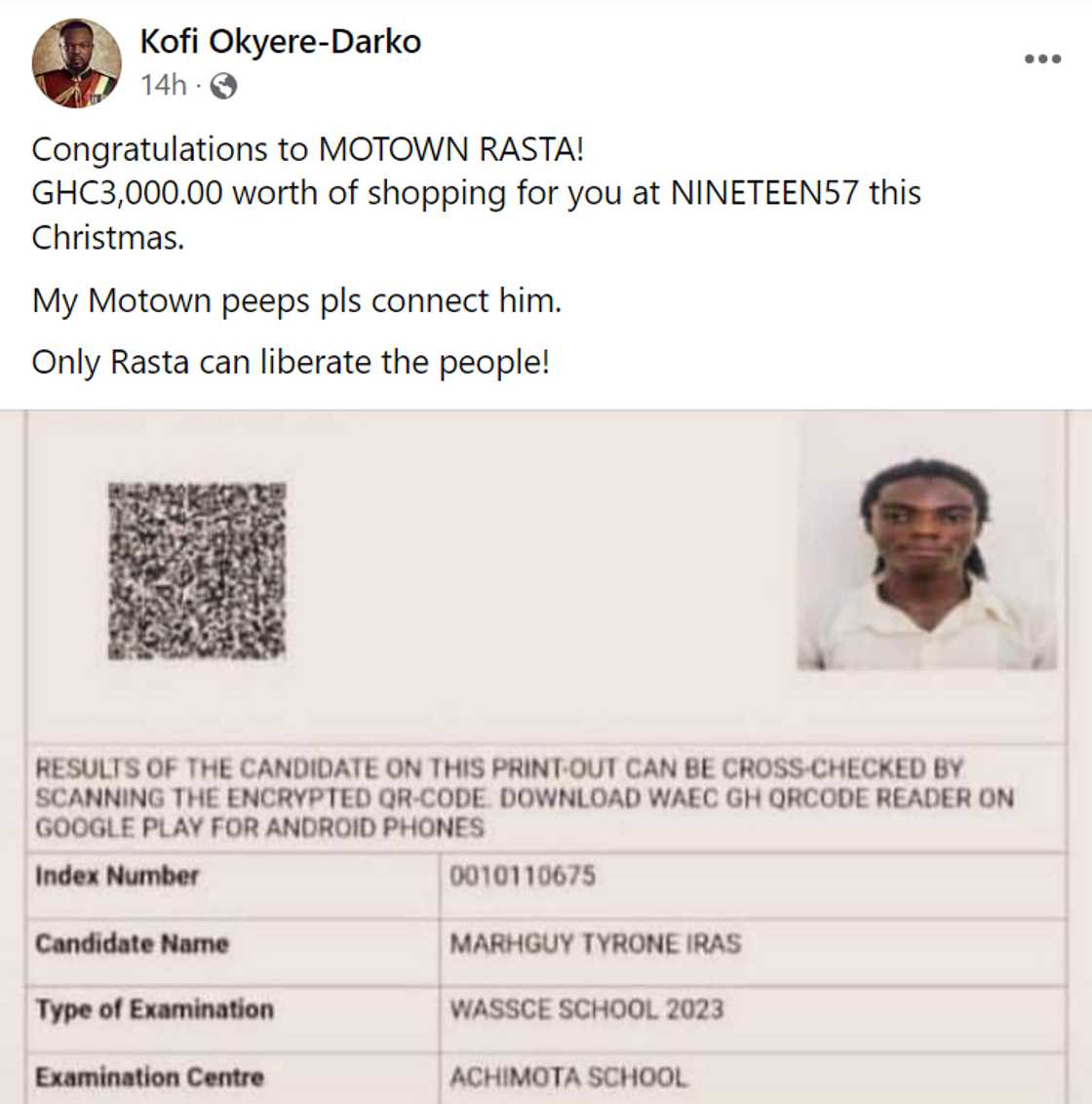 KOD's post about Tyrone Iras Marhguy. KOD's post about Tyrone Iras Marhguy.