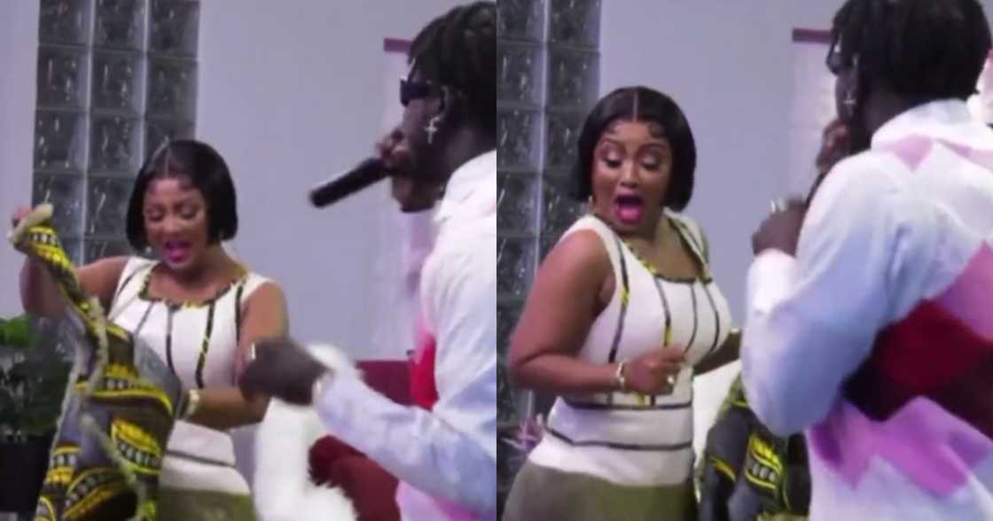 Kuami Eugene and Nana Ama Mcbrown on stage