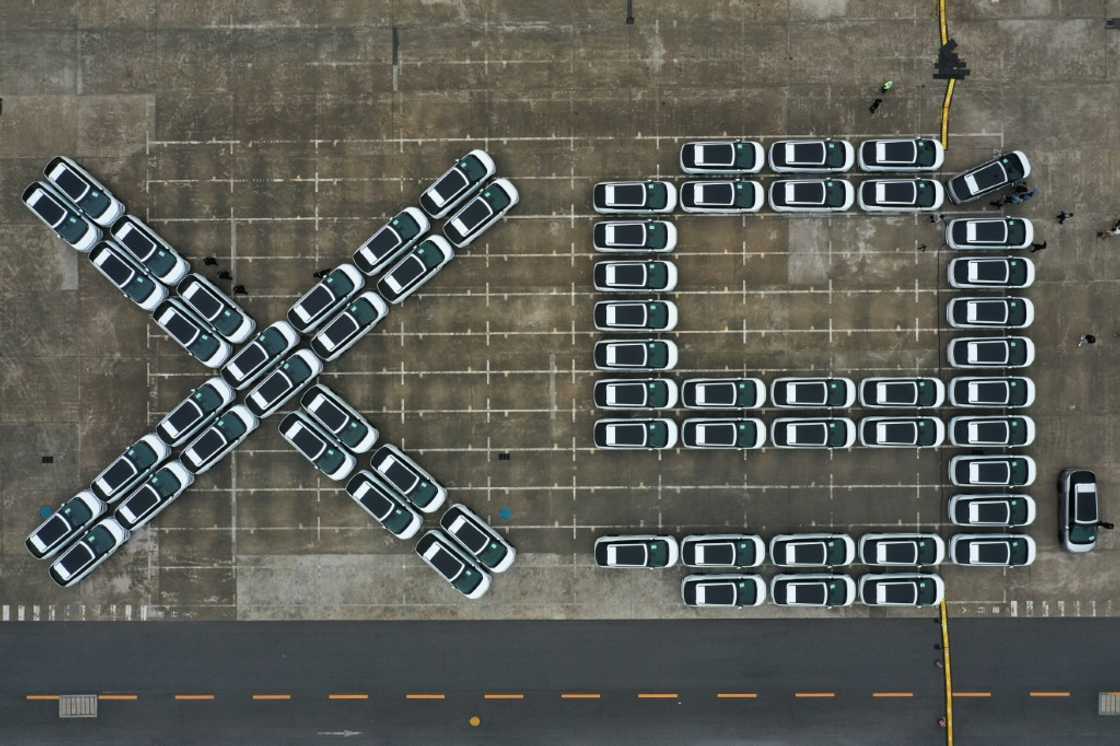 X9 electric vehicles by Chinese EV manufacturer XPeng, waiting to be loaded on a ship headed for Thailand X9 electric vehicles by Chinese EV manufacturer XPeng, waiting to be loaded on a ship headed for Thailand