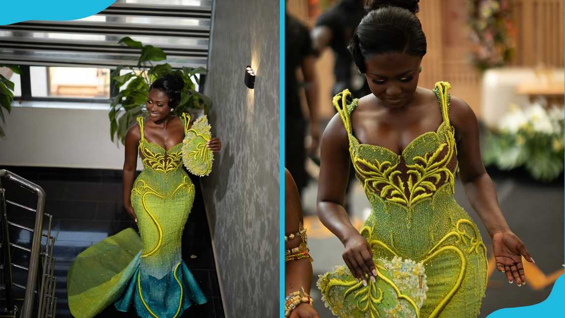 Corseted kente gown with embroidered details Corseted kente gown with embroidered details