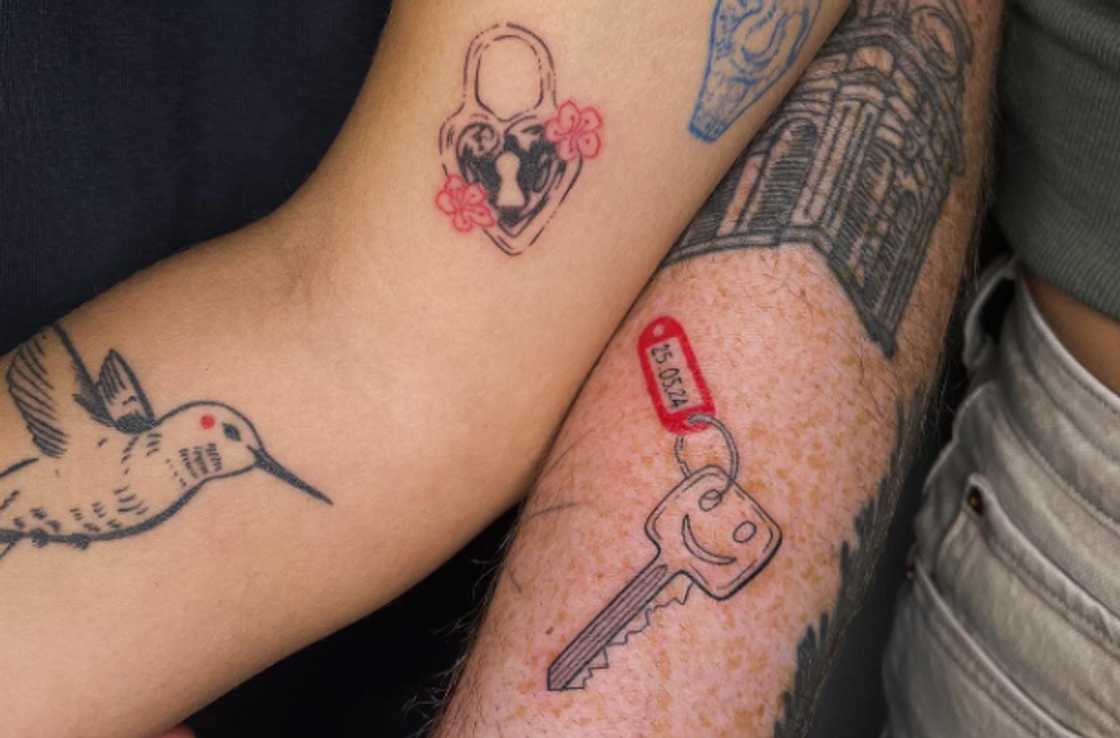 8-bit key & heart lock tattoo 8-bit key & heart lock tattoo