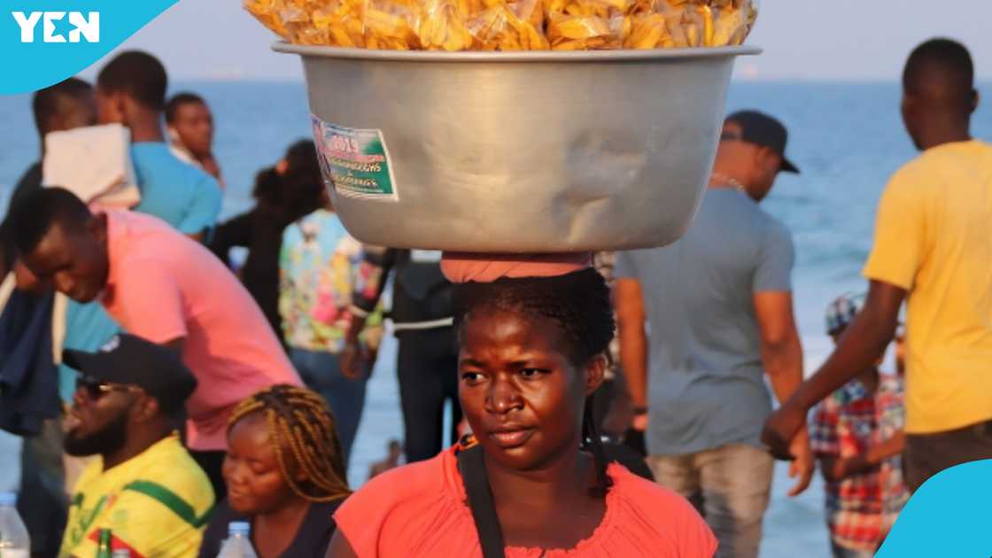Plantain, Plantain Chips, Chips, Sellers, Rubber, Oil, Accra