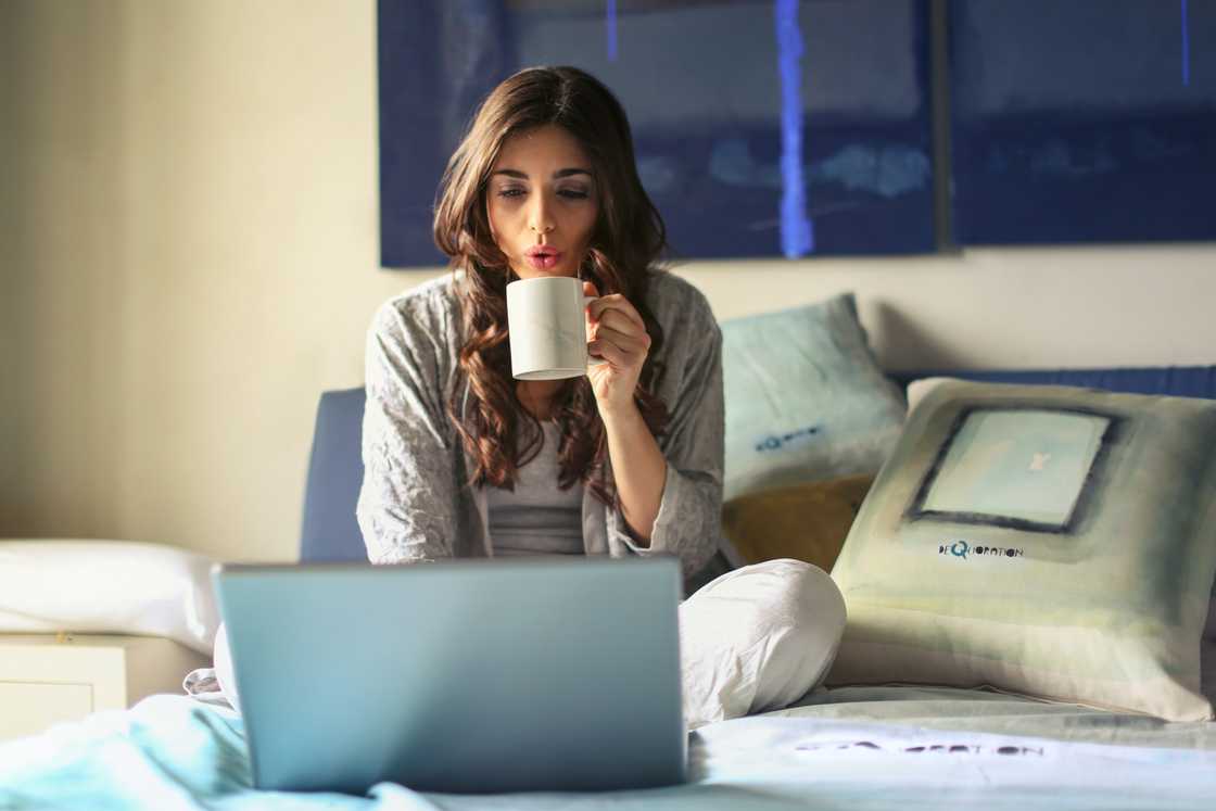 Woman watching movie