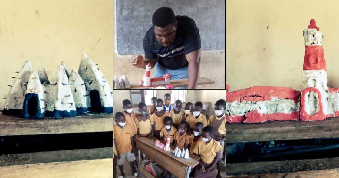 Creative Ghanaian Teacher Uses Clay to Model Tourist Sites for Pupils Unable to Afford Trip to See Them; Drops Photos Creative Ghanaian Teacher Uses Clay to Model Tourist Sites for Pupils Unable to Afford Trip to See Them; Drops Photos