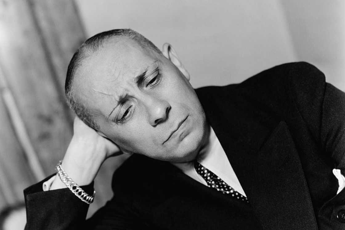 Erich von Stroheim in a black and white portrait Erich von Stroheim in a black and white portrait