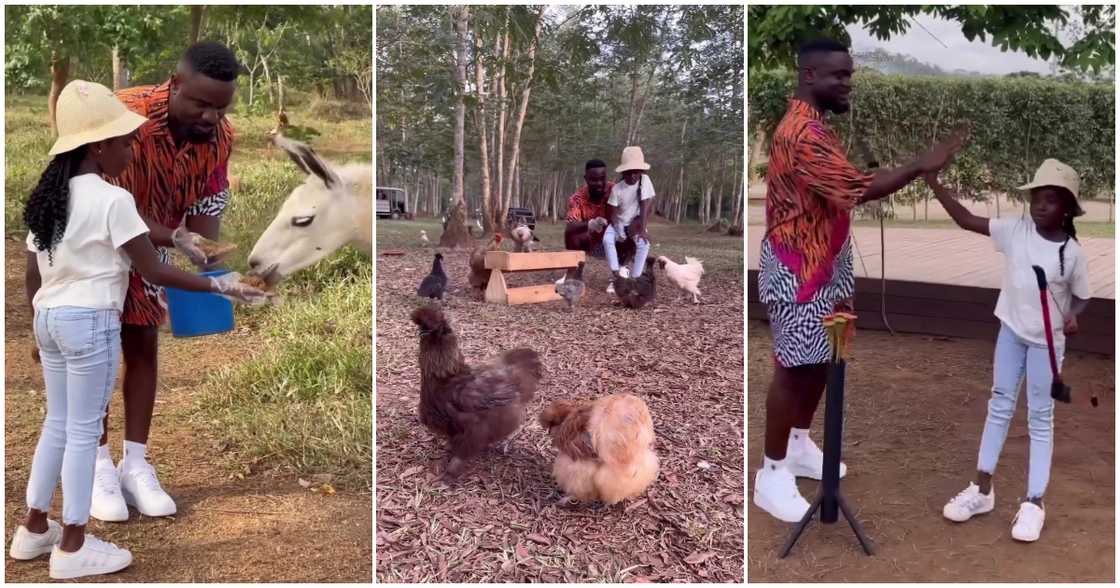 Sarkodie and his daughter Titi explore nature