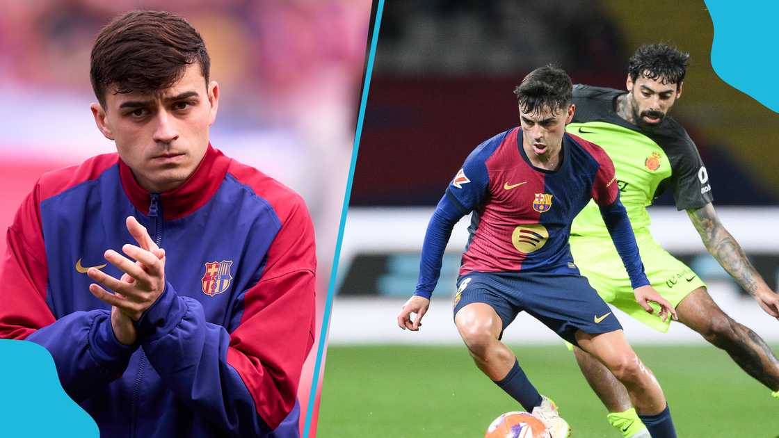 Pedri, Barcelona, Samu Costa, Mallorca, La Liga, Spain Pedri, Barcelona, Samu Costa, Mallorca, La Liga, Spain