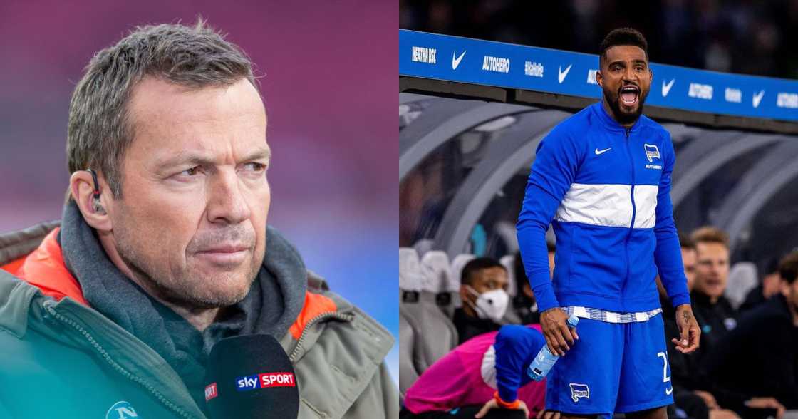 Lothar Matthaus and K.P Boateng. SOURCE: Twitter/ @MirrorFootball @KPBofficial Lothar Matthaus and K.P Boateng. SOURCE: Twitter/ @MirrorFootball @KPBofficial