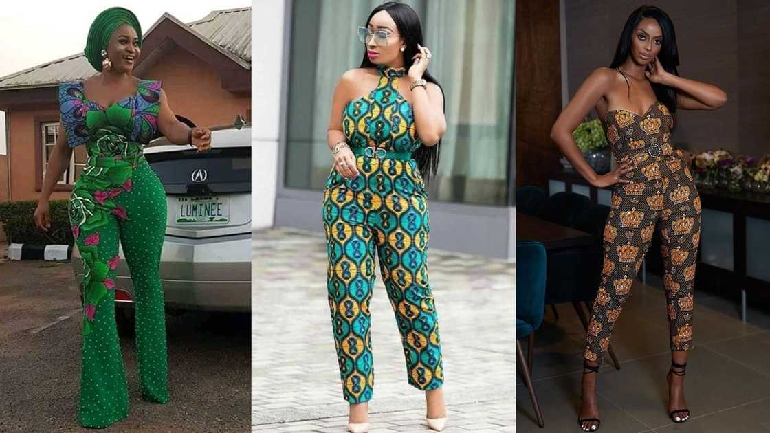 Happy women in stylish Ankara jumpsuits Happy women in stylish Ankara jumpsuits