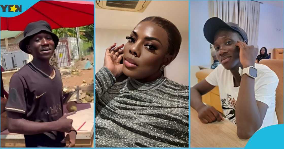 Photo of Enoch, the coconut seller who Nana Aba Anamoah supported to enrol at IPMC. Photo of Enoch, the coconut seller who Nana Aba Anamoah supported to enrol at IPMC.