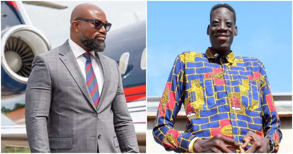 Photos of McDan and Ghana's tallest man Suleman Abdul. Photos of McDan and Ghana's tallest man Suleman Abdul.