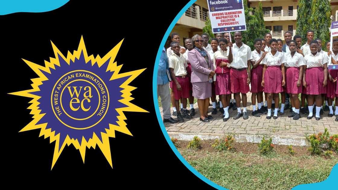 The WAEC logo and WAEC officials visiting candidates during the exam period The WAEC logo and WAEC officials visiting candidates during the exam period