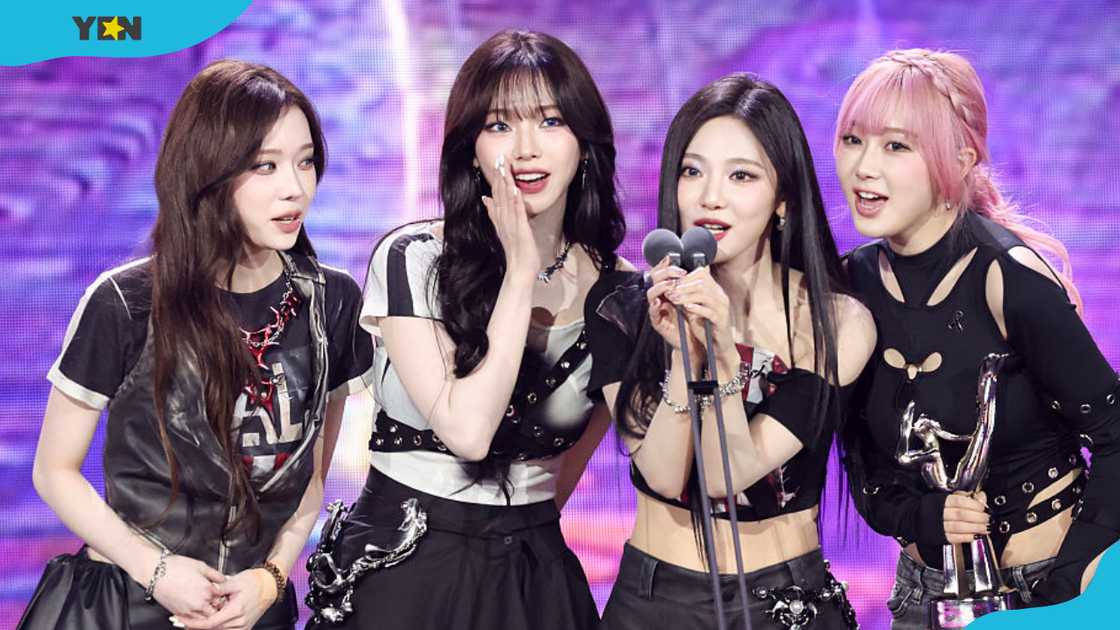 Aespa group members; Karina, Giselle, Winter, and Ningning Aespa group members; Karina, Giselle, Winter, and Ningning