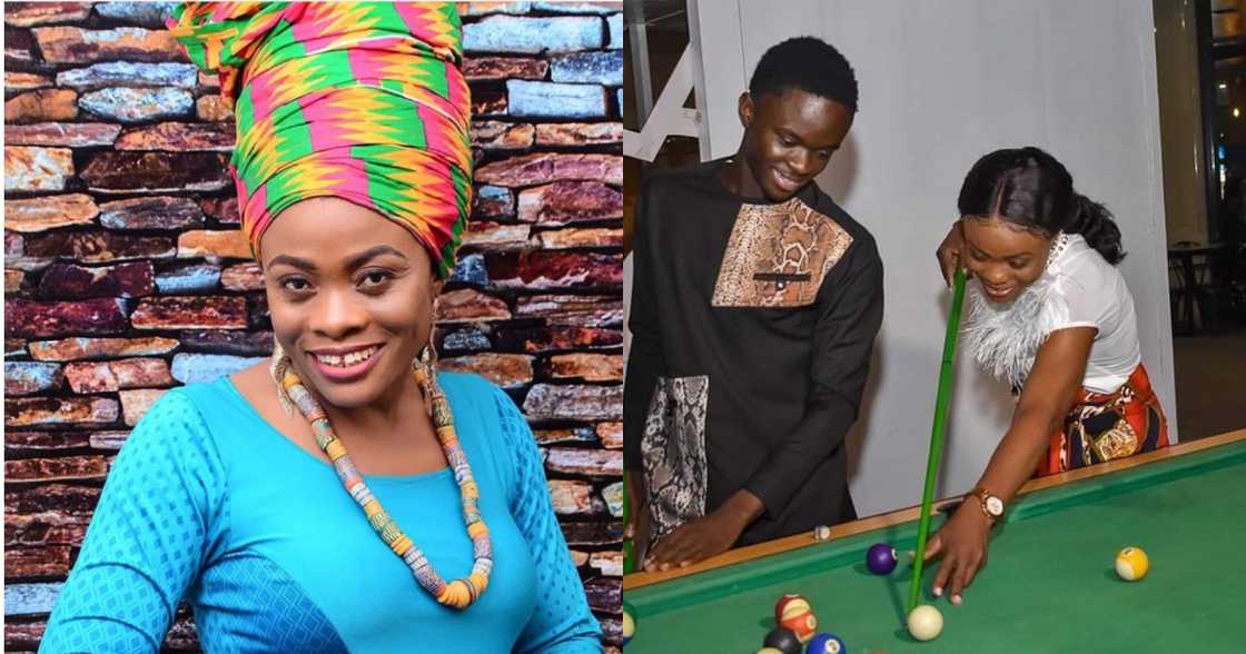 Photos of Yaw Tog and Diana Asamoah playing pool-table game trends on IG Photos of Yaw Tog and Diana Asamoah playing pool-table game trends on IG