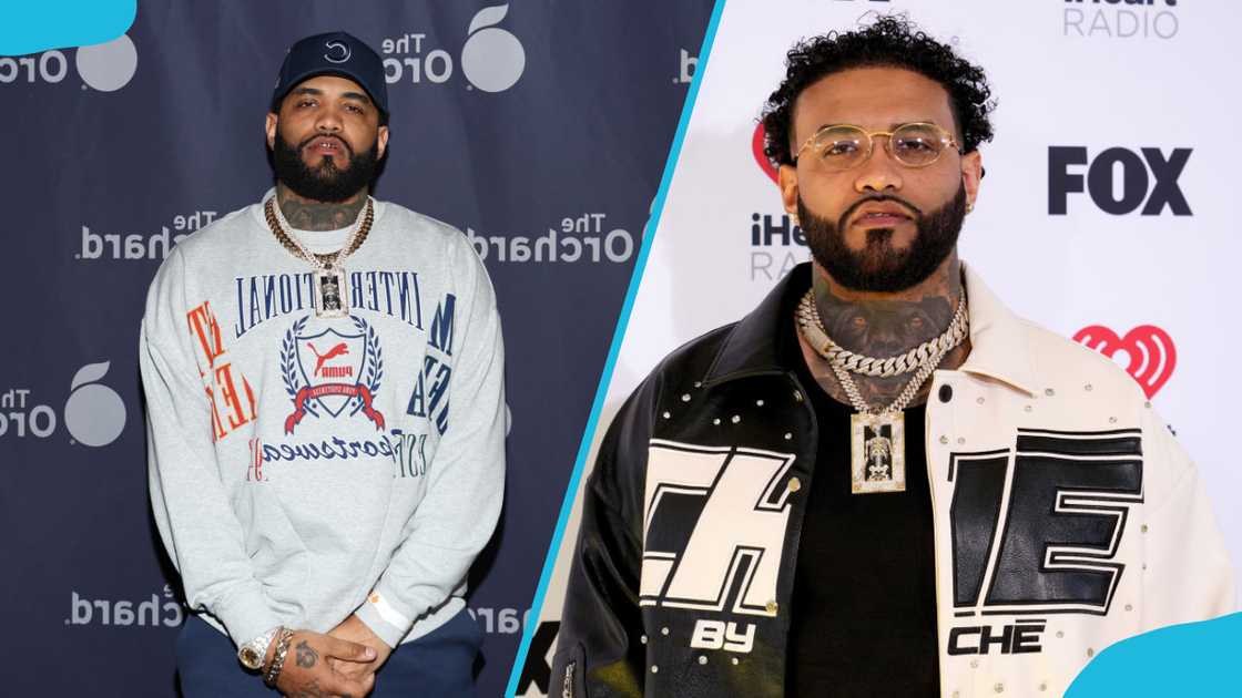 Joyner Lucas attends The Orchard Hollywood Happy Hour at Bar Lis (L). Joyner Lucas attends the 2024 iHeartRadio Music Awards (R) Joyner Lucas attends The Orchard Hollywood Happy Hour at Bar Lis (L). Joyner Lucas attends the 2024 iHeartRadio Music Awards (R)