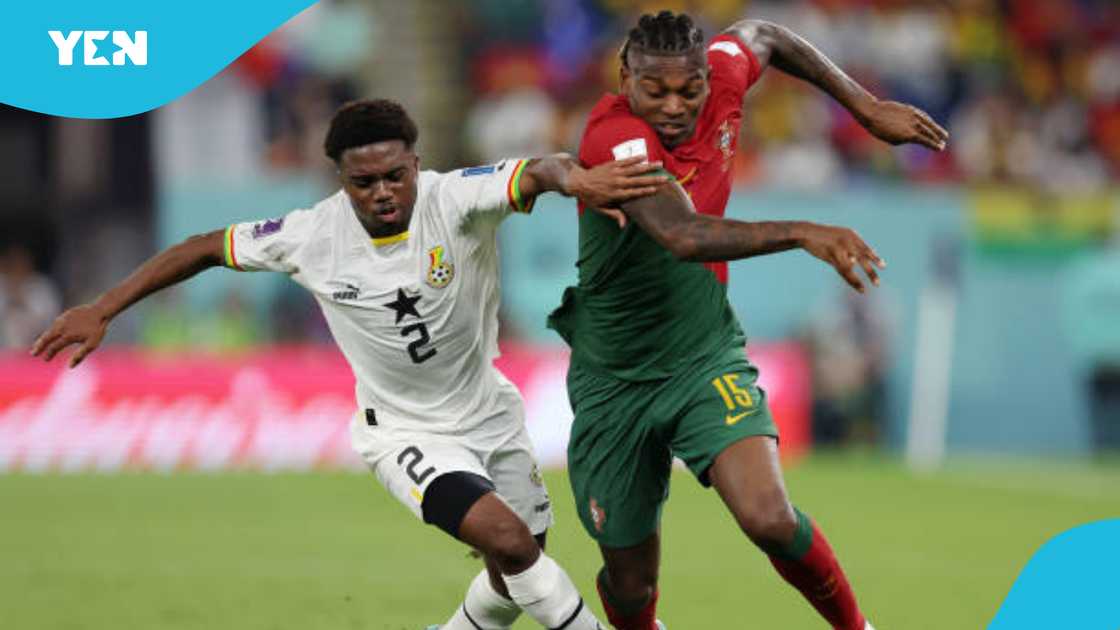 Tariq Lamptey in action during the World Cup. Tariq Lamptey in action during the World Cup.