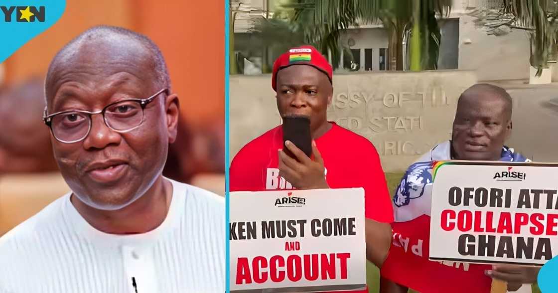 Ken Ofori-Atta, former Finance Minister, Ghanaian protesters, US Embassy, Accra, extradition request