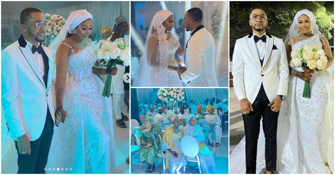 Beautiful couple climax their graceful wedding with lavish reception.