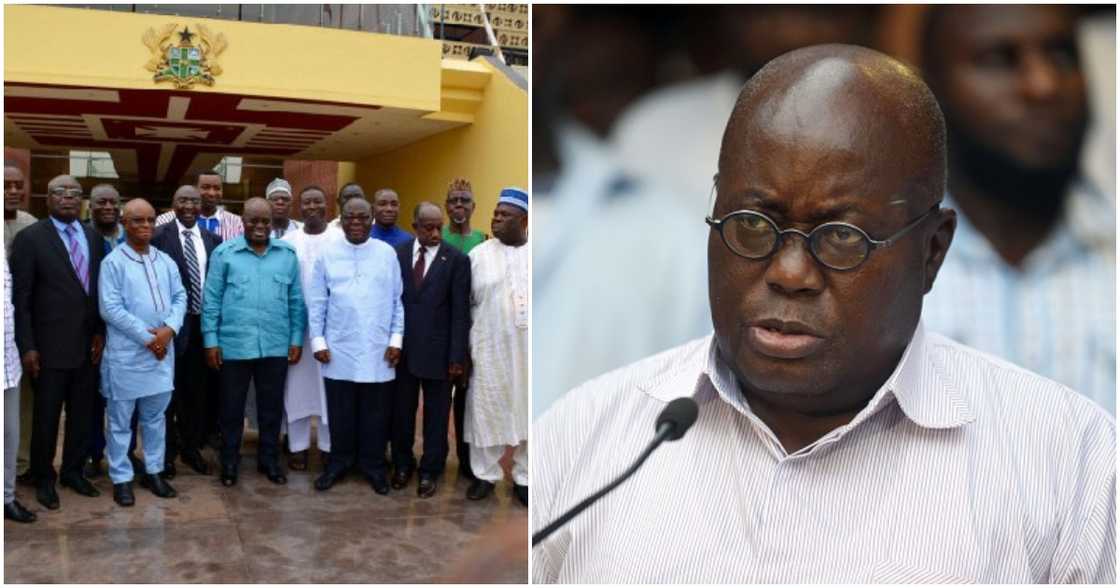 Nana Akufo-Addo has been criticised for failing to downsize his government. Nana Akufo-Addo has been criticised for failing to downsize his government.