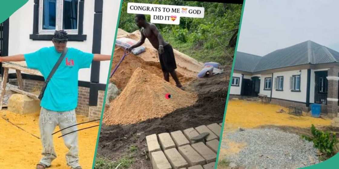 Nigerian man over the moon after building his first house Nigerian man over the moon after building his first house