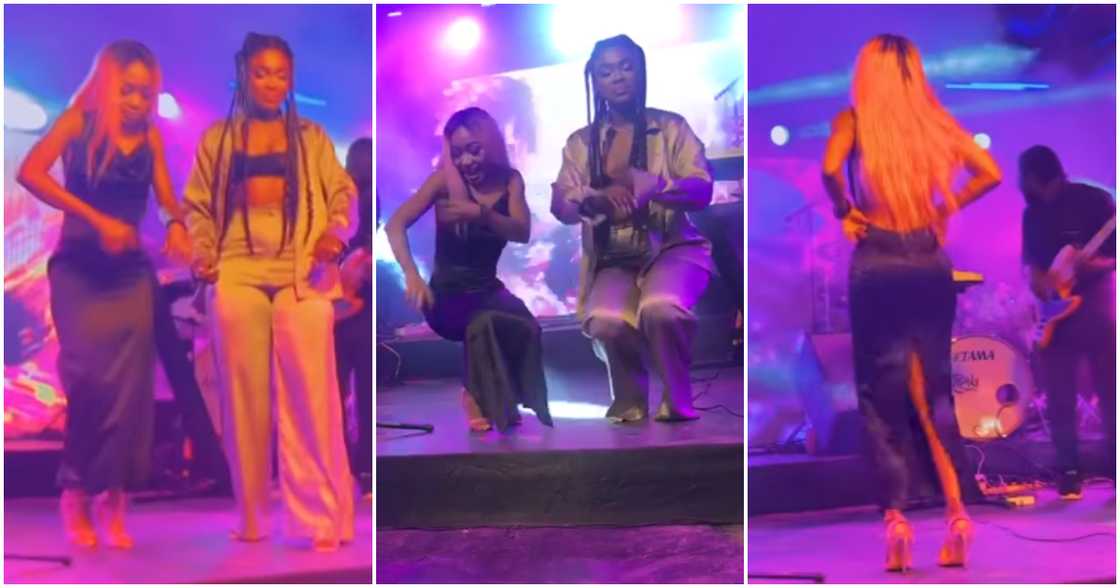 Singer Becca and Akuapem Poloo at MzVee's concert Singer Becca and Akuapem Poloo at MzVee's concert