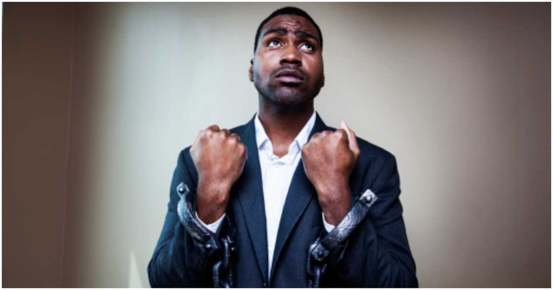 Black man in handcuffs Black man in handcuffs