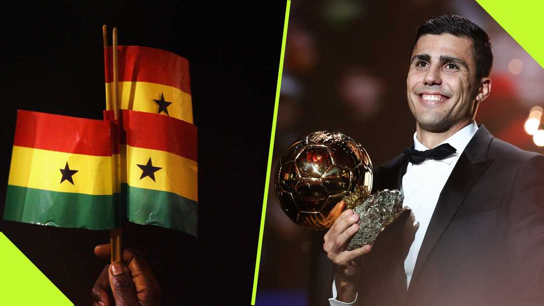 Ace Ghanaian journalist Michael Oti-Adjei was among the over 30 journalists who chose Rodri as their first choice for the 2024 Ballon d'Or Award. Photos by Ryan Pierse and Franck Fife.