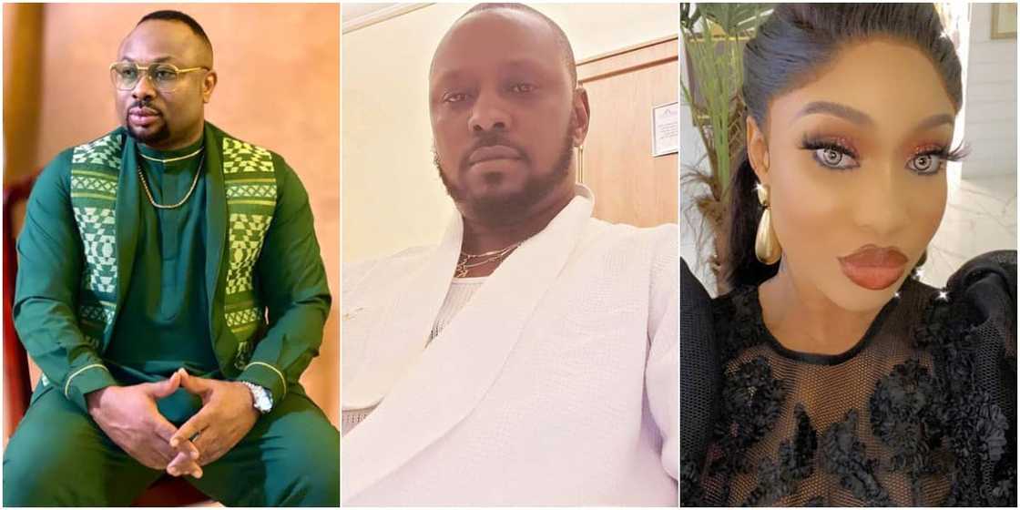 Olakunle Churchill, Prince Kpokpogri, and Tonto Dikeh Olakunle Churchill, Prince Kpokpogri, and Tonto Dikeh